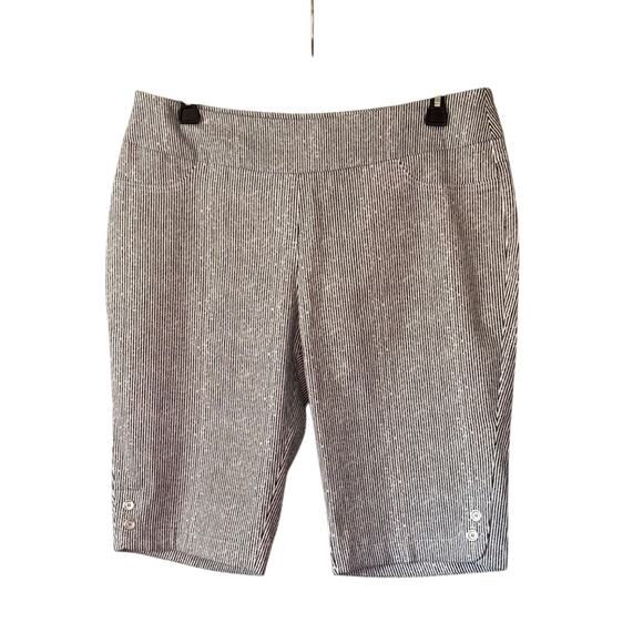 Alia Pants - Alia Gray Bermuda Shorts Tailored Cotton Blend Women's 16P